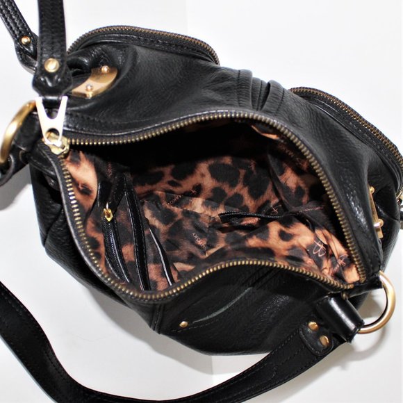 B. Makowsky Black Pebbled Leather Shoulder Bag - Picture 7 of 8